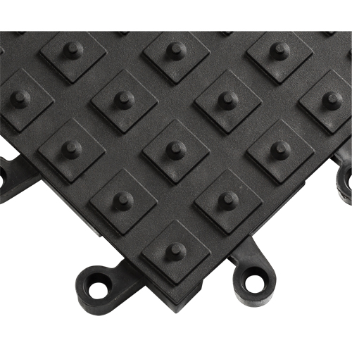 ErgoDeck&reg; Matting With Integrated No-Slip Cleats No. 552, PVC, 1-1/2' W x 1-1/2' L, 7/8" Thick, Black R.M.G. Prévention
