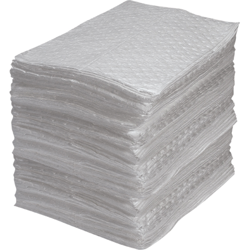 Industrial-Grade Fine Fibre Sorbent Pads, Oil Only, 15" x 17", 40 gal. Absorbancy R.M.G. Prévention