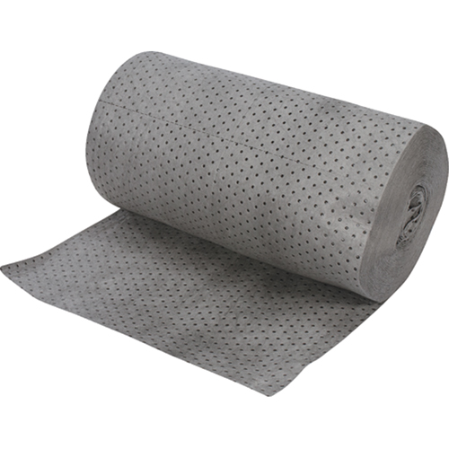 Rouleaux absorbants en fibres fines de calibre industriel, Poids moyen, 150' lo x 30" la, Absorption 50 gal. R.M.G. Prévention