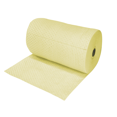 Rouleaux absorbants en fibres fines de calibre industriel, Poids moyen, 150' lo x 30" la, Absorption 50 gal. R.M.G. Prévention