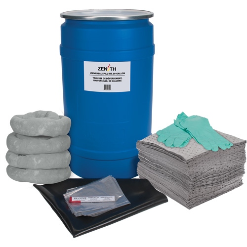 Shop Spill Kit, Universal, Drum, 30 US gal. Absorbancy R.M.G. Prévention
