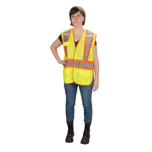 CSA Compliant High Visibility Surveyor Vest, High Visibility Lime-Yellow, 2X-Large, Polyester R.M.G. Prévention