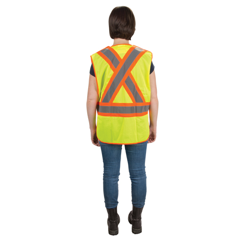 CSA Compliant High Visibility Surveyor Vest, High Visibility Lime-Yellow, 2X-Large, Polyester R.M.G. Prévention