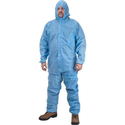 Premium Hooded Coveralls, Medium, Blue, Polypropylene R.M.G. Prévention