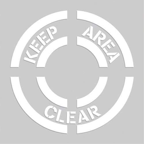Pochoirs de marquage du sol - Keep Area Clear, Pictogramme, 20" x 20" R.M.G. Prévention