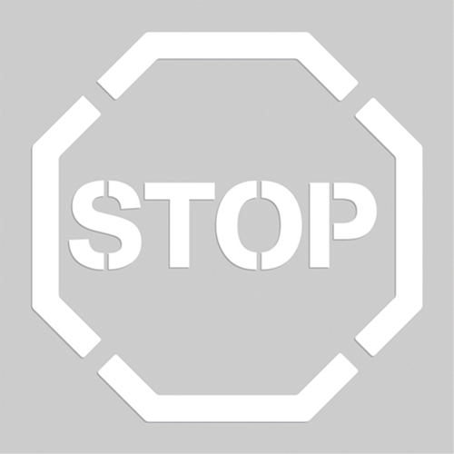 Pochoirs de marquage du sol - Stop, Pictogramme, 20" x 20" R.M.G. Prévention