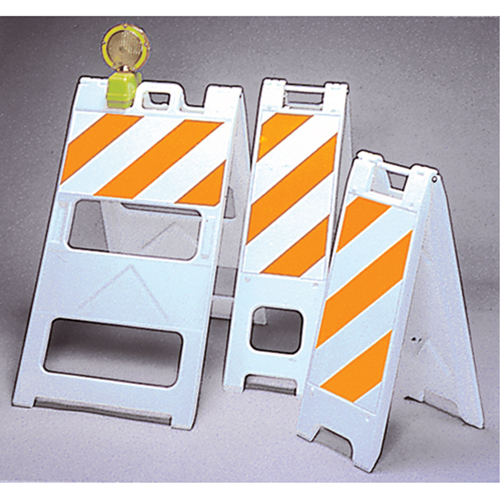 Barricades, Folding, 25" L x 45" H, Orange/White R.M.G. Prévention