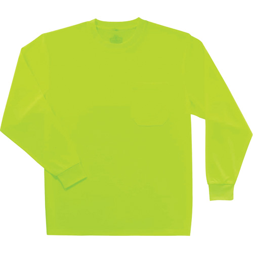 GloWear 8091 Non-Certified Long Sleeve T-Shirt, Polyester, Small, High Visibility Lime-Yellow R.M.G. Prévention