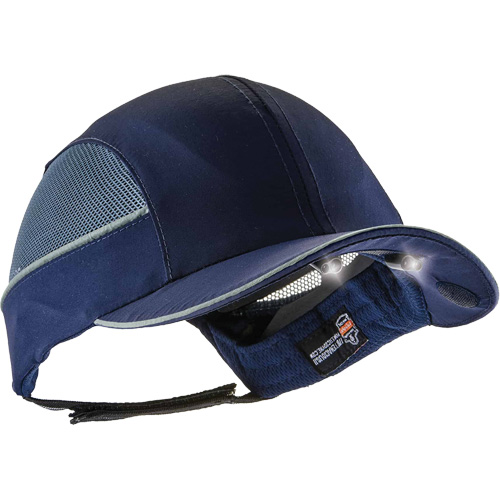 Skullerz&reg; 8960 Long Brim Bump Cap with LED Lighting, Navy Blue R.M.G. Prévention