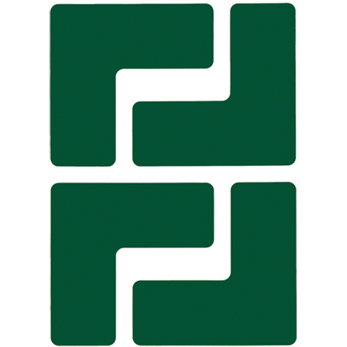 Floor Corner Marks, L, 5" L x 2" W, Green, Polyester R.M.G. Prévention