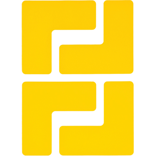 Floor Corner Marks, L, 5" L x 2" W, Yellow, Polyester R.M.G. Prévention
