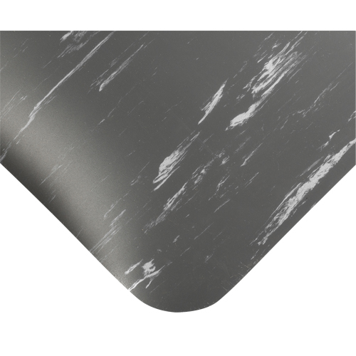 Tapis antimicrobiens Tile-Top Select no 494, Lisse, 4' x 10' x 1/2", Charbon, PVC R.M.G. Prévention