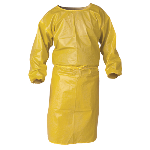 Blouse de protection contre la vaporisation de produits chimiques A70 KLEENGUARD, Polypropyl&egrave;ne, Jaune, 34" la x 44" lo R.M.G. Prévention