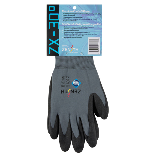 Gants enduits de premi&egrave;re qualit&eacute; ZX-30°, 10/T-Grand, R&ecirc;vetement PVC, Calibre 15, Enveloppe en Nylon R.M.G. Prévention