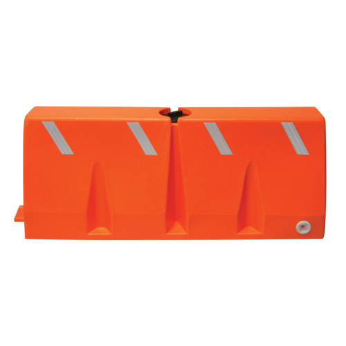 Traffic Barriers, Water-Filled, 62.25" L x 24" H, Orange R.M.G. Prévention