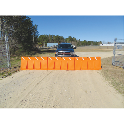 Traffic Barriers, Water-Filled, 62.25" L x 24" H, Orange R.M.G. Prévention