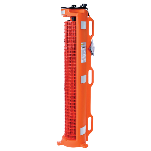 Barri&egrave;re avec roues , 50' lo, Plastique, Orange R.M.G. Prévention
