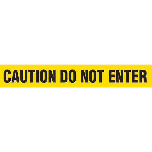 Barricade Tape, English, 3" W x 1000' L, 2 mils, Black on Yellow R.M.G. Prévention