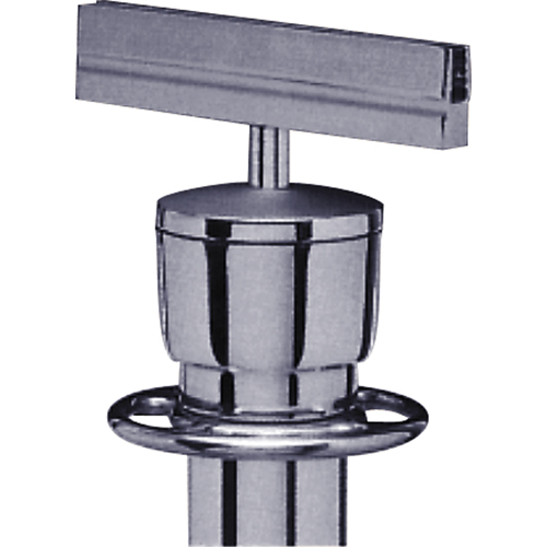 Support d'enseigne pour poteau portable, Chrome satin&eacute; R.M.G. Prévention