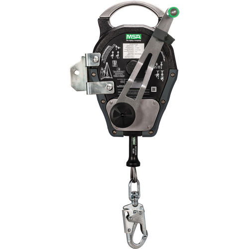 Workman Rescuer, 50', 1 Leg, Stainless Steel Cable, Snap Hook Harness Connector, Built-in Anchor R.M.G. Prévention