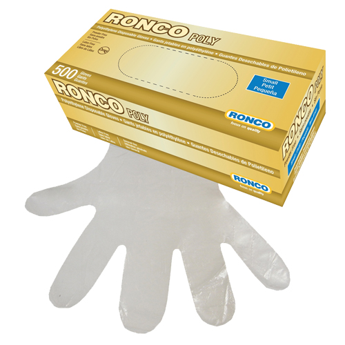 Disposable Glove, Small, Polyethylene, 1-mil, Powder-Free, Clear R.M.G. Prévention