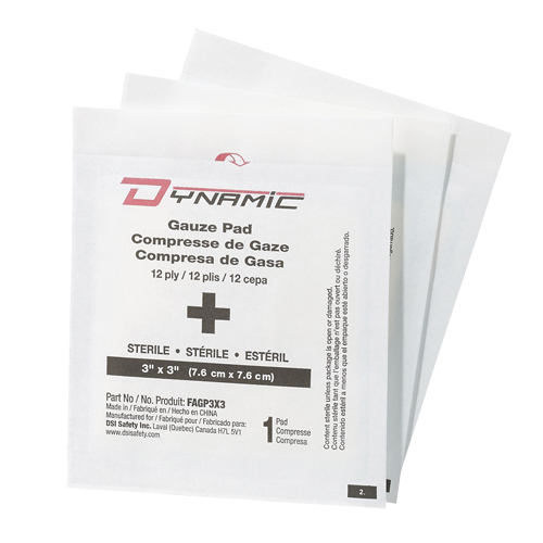 Dynamic Gauze, Pad, 3" L x 3" W, Sterile, Medical Device Class 1 R.M.G. Prévention