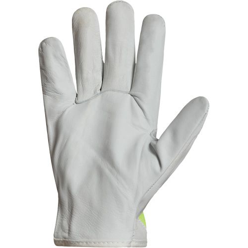 Gants de conducteur haute visibilit&eacute; avec bandes r&eacute;fl&eacute;chissantes Endura, 3T-Grand, Paume en Cuir fleur de ch&egrave;vre R.M.G. Prévention