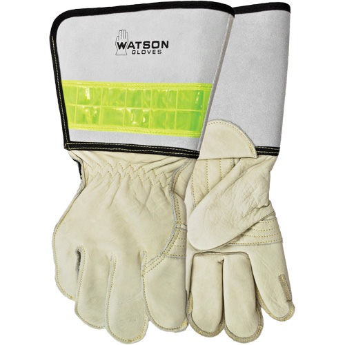 Circuit Breaker Linesman Welding Gloves, Grain Cowhide, Size Medium R.M.G. Prévention