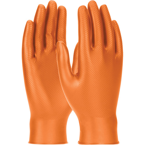 Grippaz Skins Ambidextrous Disposable Gloves, Small, Nitrile, 6-mil, Powder-Free, Orange R.M.G. Prévention
