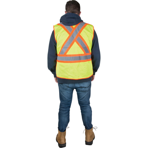 Veste d'arpenteur r&eacute;sistante aux flammes, Jaune lime haute visibilit&eacute;, Moyen, Polyester R.M.G. Prévention