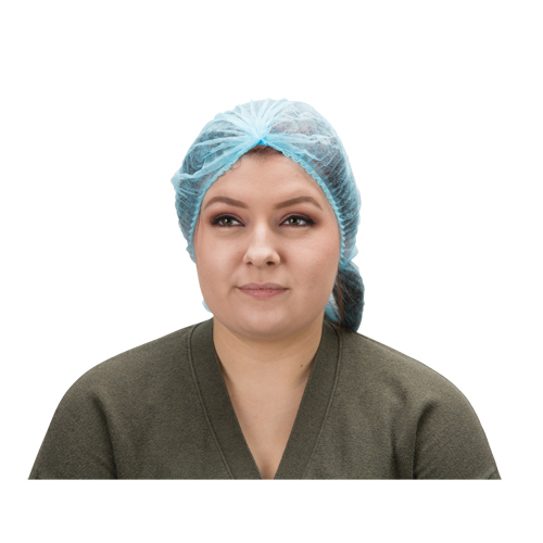 Pleated Bouffant Cap, Polypropylene, 21", Blue R.M.G. Prévention