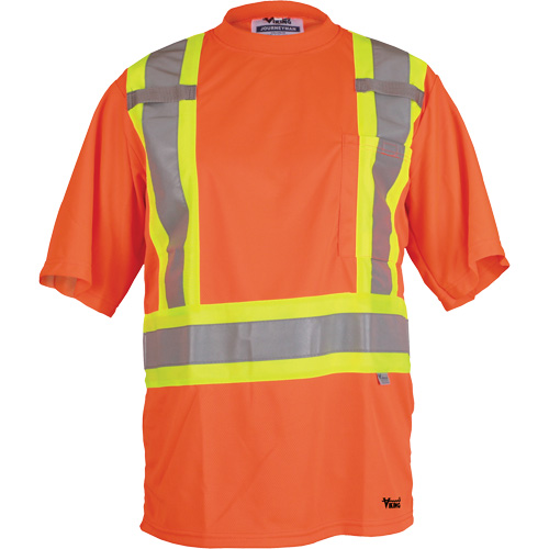 T-shirt de s&eacute;curit&eacute; Viking, Polyester, Petit, Orange haute visibilit&eacute; R.M.G. Prévention