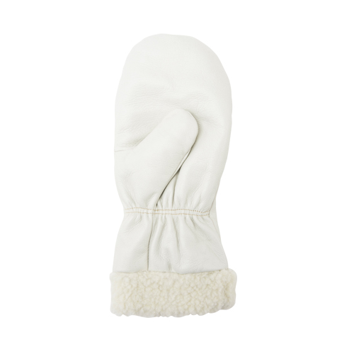 Mitaines d'hiver en cuir fleur de premi&egrave;re qualit&eacute; doubl&eacute;es de boa, Taille Grand, Mitaine R.M.G. Prévention
