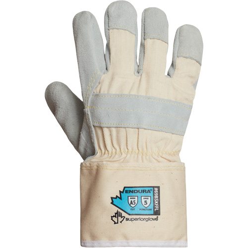 Gants r&eacute;sistant aux coupures Endura, Moyen, Paume en Cuir refendu R.M.G. Prévention