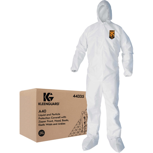 Combinaisons Kleenguard A40, 2T-Grand, Blanc, Microporeux R.M.G. Prévention