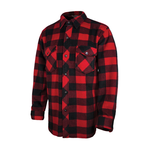 Plaid Solar Fleece Shirt, Men's, Large, Red R.M.G. Prévention