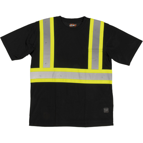 Short-Sleeved Safety T-Shirt with Pocket, Polyester, Large, Black R.M.G. Prévention