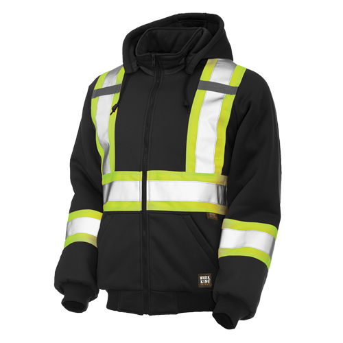 Insulated Safety Hoodie, Polyester, Large, Black R.M.G. Prévention