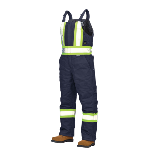 Duck Lined Safety Overalls, Cotton, Large, Navy Blue R.M.G. Prévention