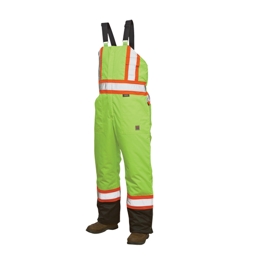 Lined Safety Overalls, Polyester/Polyurethane, Large, High Visibility Lime-Yellow R.M.G. Prévention