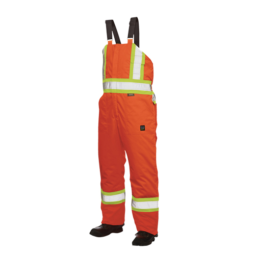 Salopettes de s&eacute;curit&eacute; doubl&eacute;e, Polyester/Polyur&eacute;thane, Grand, Orange haute visibilit&eacute; R.M.G. Prévention