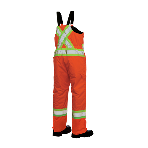 Salopettes de s&eacute;curit&eacute; doubl&eacute;e, Polyester/Polyur&eacute;thane, Grand, Orange haute visibilit&eacute; R.M.G. Prévention
