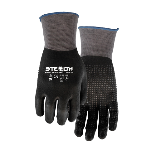 Gants 395 Stealth Blackbird, 11/2T-Grand, R&ecirc;vetement Mousse de nitrile, Calibre 15, Enveloppe en Nylon R.M.G. Prévention