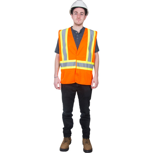 Traffic Safety Vest, High Visibility Orange, 2X-Large, Polyester R.M.G. Prévention