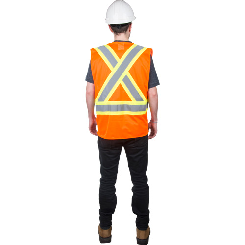 Traffic Safety Vest, High Visibility Orange, 2X-Large, Polyester R.M.G. Prévention