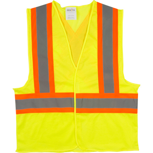 Traffic Safety Vest, High Visibility Lime-Yellow, Large, Polyester R.M.G. Prévention
