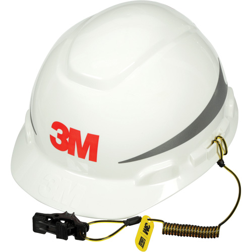 Longe pour casque de s&eacute;curit&eacute;, Spirale, Attache/boucle R.M.G. Prévention