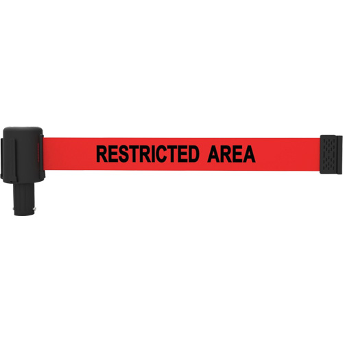 Cassette de banni&egrave;re PLUS, Restricted Area, 15', Ruban Rouge R.M.G. Prévention