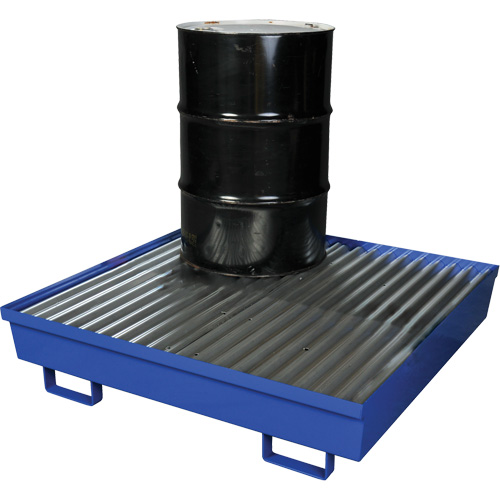Steel Spill Containment Pallet, 92 US gal. Spill Capacity, 54" x 54.25" x 12" R.M.G. Prévention