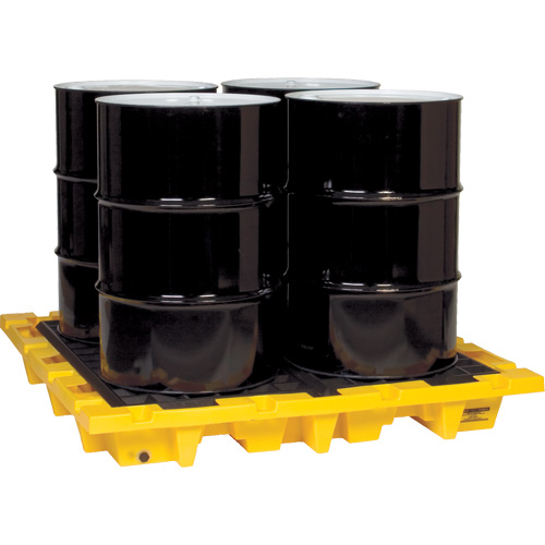 Spill Containment Pallet, 66 US gal. Spill Capacity, 58.5" x 58.5" x 7.75" R.M.G. Prévention